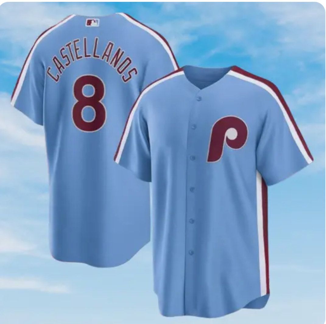 2024 MLB Men Philadelphia Phillies #8 Castellanos Nike light blue Home Limited Player Jersey->philadelphia eagles->NFL Jersey